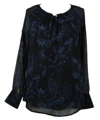 Dámská černá šifonová halenka se vzorem TCM