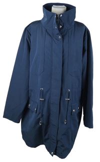 Dámská tmavomodrá šusťáková jarní bunda s rolákem Janina