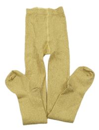 Zlaté třpytivé punčocháče H&M