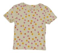 Béžové perforované tričko s květinami Primark