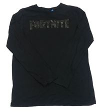 Černé triko s nápisem - Fortnite