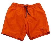 Oranžové plážové kraťasy s potiskem Primark