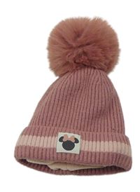 Růžová čepice s Minnie a bambulí Disney