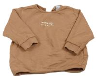 Broskvová mikina s nápisem zn. Zara