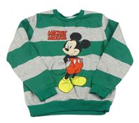 Zeleno-šedá pruhovaná mikina s Mickeym Primark