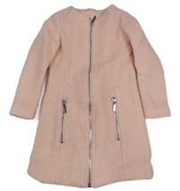 Světlerůžový vlněný podšitý kabát Dunnes Stores 