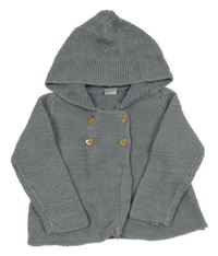 Šedý třpytivý propínací svetr s kapucí H&M