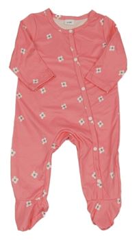 Růžový overal s kytičkami 