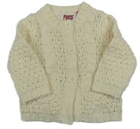 Smetanový propínací svetr 