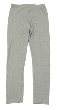 Šedé melírované thermo legíny