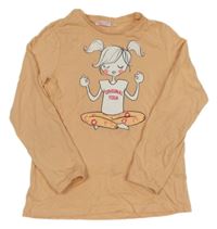 Meruňkové triko s dívkou 