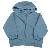 Modrošedá propínací mikina s kapucí George