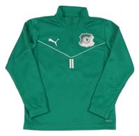 Zelená sportovní funkční mikina s logem Puma