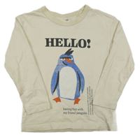 Béžové triko s tučňákem H&M