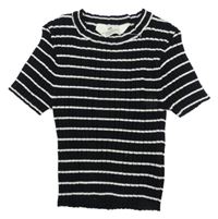Černo-bílé pruhované pletené crop tričko H&M