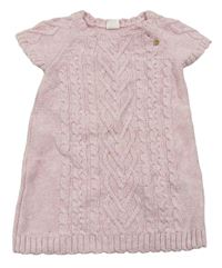 Růžové vzorované svetrové šaty H&M