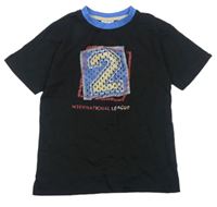 Černo-modré tričko s číslem Pulcino