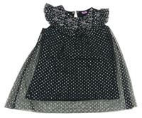 Antracitové síťované šaty s hvězdičkami Kiki&Koko