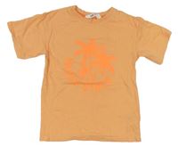 Oranžové tričko s palmami zn. H&M
