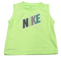 Neonově zelené funkční sportovní tílko s logem Nike