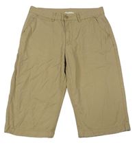 Béžové plátěné chino kraťasy H&M