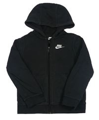Černá propínací mikina s logem a kapucí Nike 