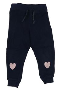 Tmavomodré tepláky se srdíčky Primark