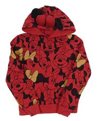 Červená mikina s Minnie a kapucí Disney 