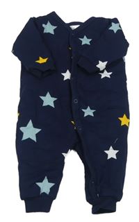 Tmavomodrý hvězdičkovaný lehce zateplený overal H&M