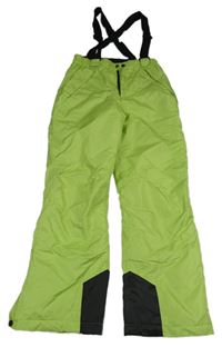 Limetkové funkční šusťákové oteplovačky s odepíncími kšandami Crane