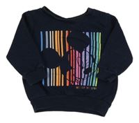 Tmavomodrá oversize mikina s Mickeym Next