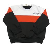 Černo-bílo-červená mikina s nápisem 