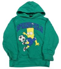 Zelená mikina s Bártem a kapucí Primark