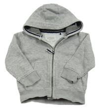 Šedá melírovaná propínací mikina s kapucí Next