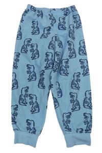 Světlemodré fleecové kalhoty s dinosaury C&A
