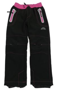 Černo-růžové softshellové funkční kalhoty Soft Kugo 