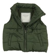 Khaki šusťáková zateplená vesta Mothercare