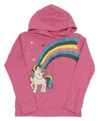 Růžová mikina s jednorožcem a kapucí Kidsworld