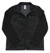 Černá propínací sportovní mikina s písmenky Decathlon