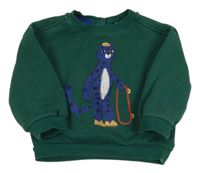 Tmavozelená mikina s leopardem Kiabi