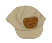Béžová manšestrová kšiltovka s medvídkem