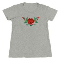 Šedé tričko s květy 