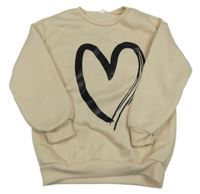 Béžová mikina se srdíčkem Shein