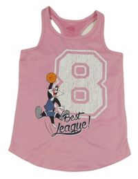 Růžový sportovní top s číslem a Sylvestrem 