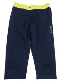 Tmavomodro-limetkové sportovní capri legíny Olaian