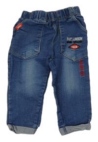 Modré teplákové rifle s nápisy Lee Cooper 