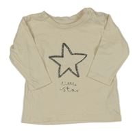 Béžové triko s hvězdičkou a nápisem M&S