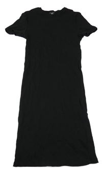 Černé žebrované midi šaty New Look 