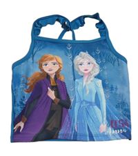 Modrý plavkový top s Annou a Elsou Disney 