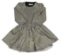 Zlato-tmavomodré šaty se síťovinou Lucky Life